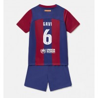 Maglie da calcio Barcelona Paez Gavi #6 Prima Maglia Bambino 2023-24 Manica Corta (+ Pantaloni corti)